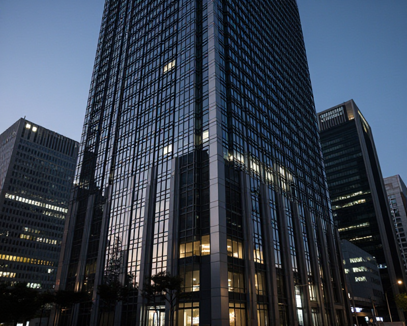 Korea Exchange Building at Dusk