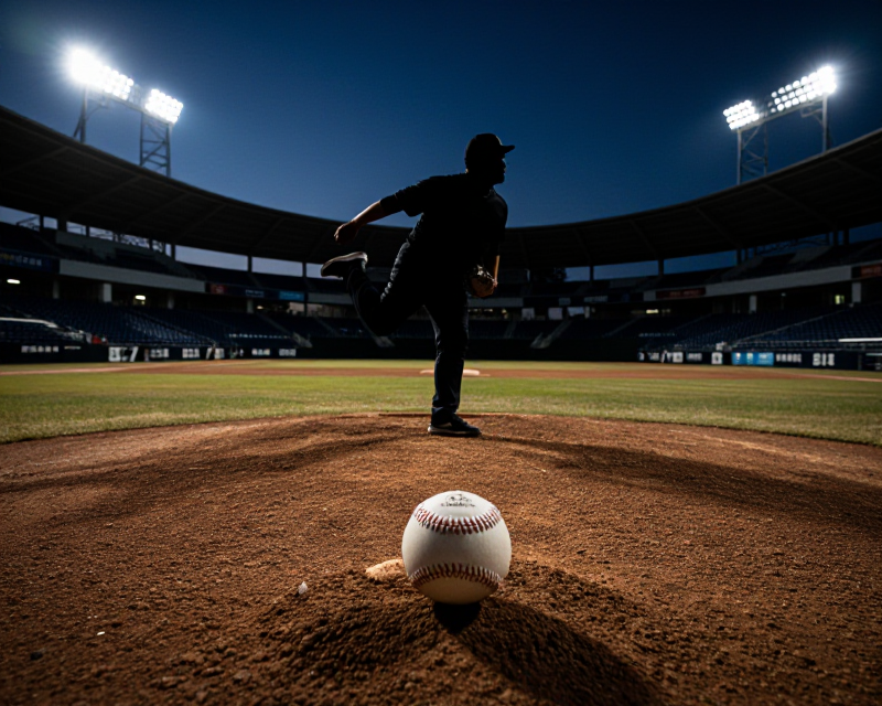 Cinematic Baseball Pitcher Silhouette