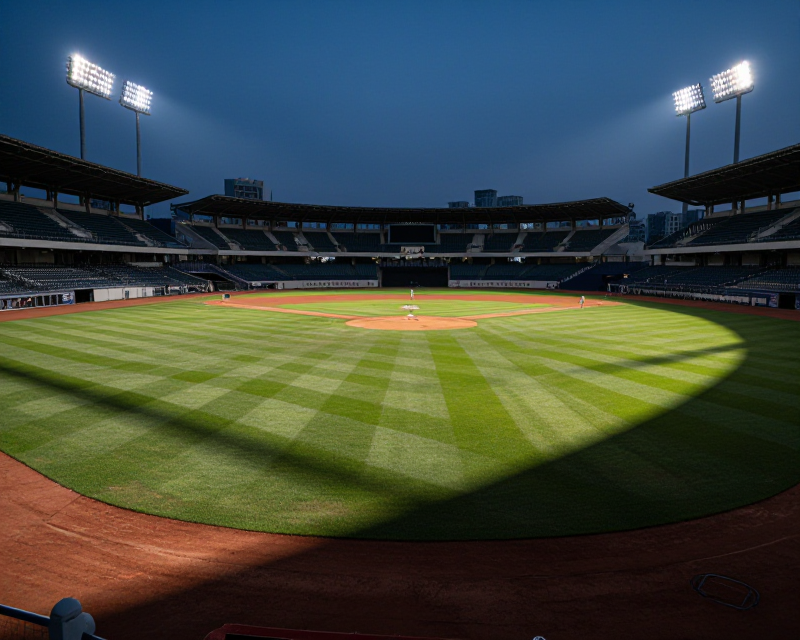 Cinematic Baseball Stadium at Twilight