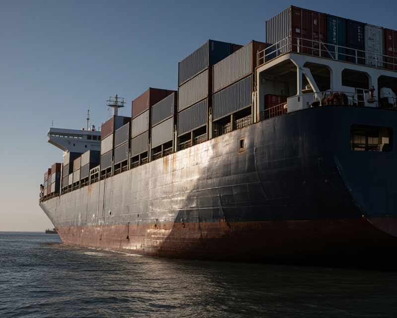 Container ship in the Strait of Hormuz