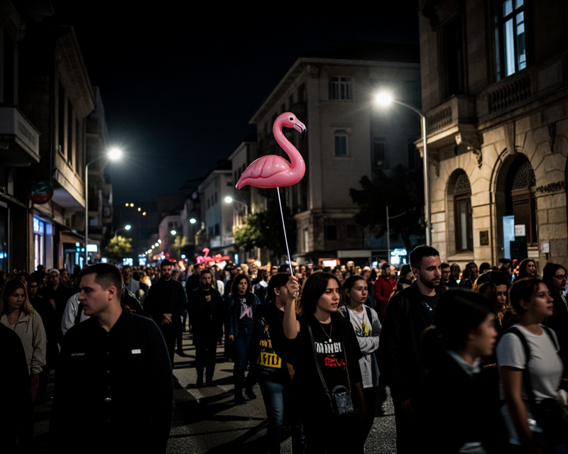 Protest Symbolism in Tirana